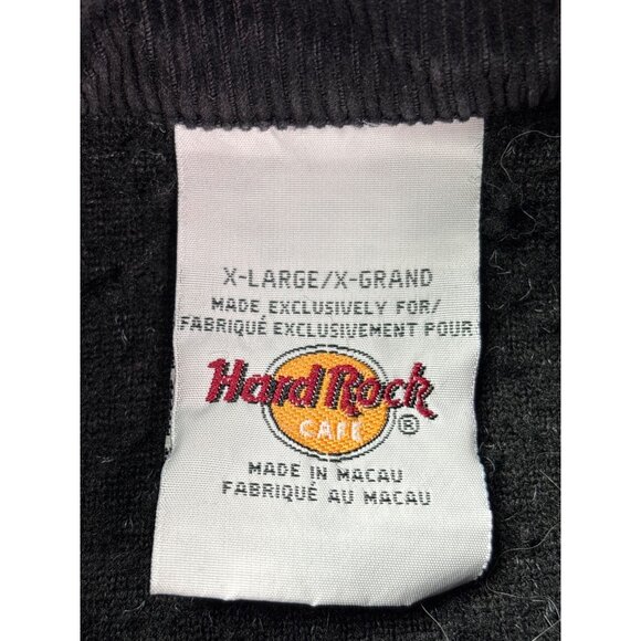 Hard Rock Cafe Chicago Mens Black Fleece Pullover Sweatshirt Size X-Large Snaps - Picture 6 of 7